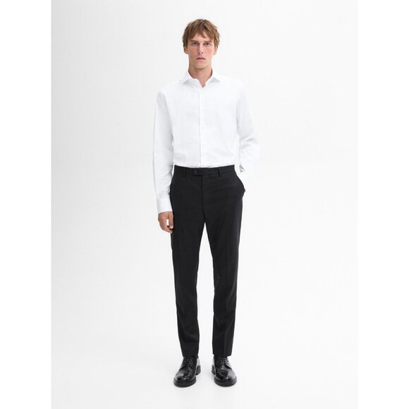 Massimo Dutti Mens Shirt Medium White Button Up Long Sleeve Cotton 0170/701 NWT - Picture 1 of 8